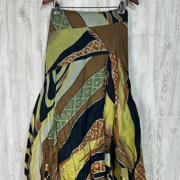 Vintage Sterling Styles Asymmetrical Abstract Adjustable Length Midi Skirt SZ L - Picture 3 of 16